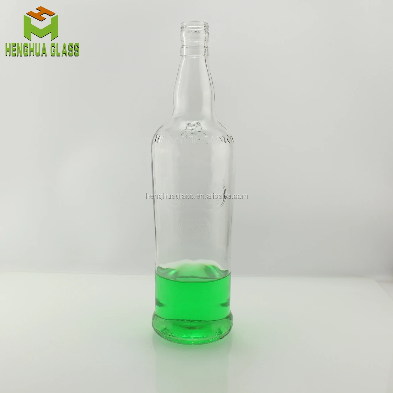 Custom 1000ml 1liter 1l 32oz Glass Rum Bottle Flint Whisky Liquor