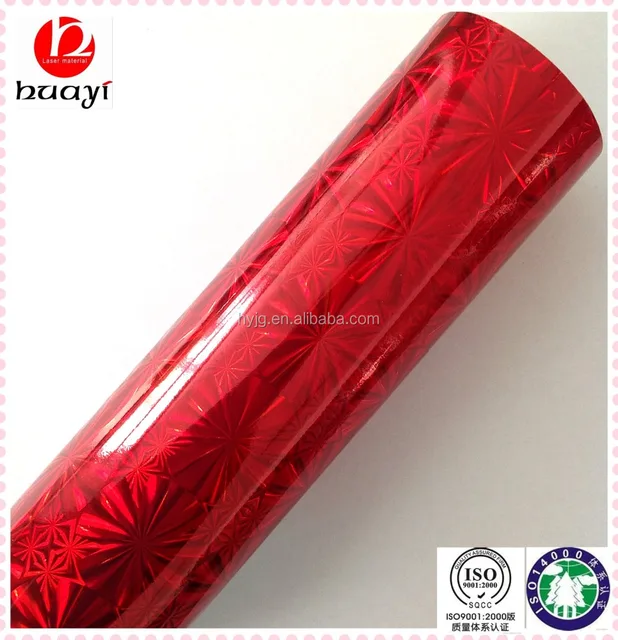 red transfer holographic foil