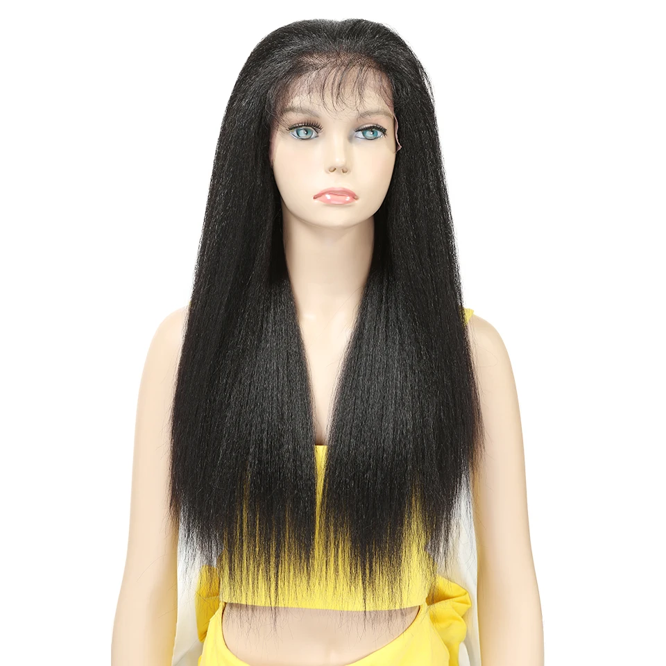 

Noble gold synthetic hair wigs yaki Straight Lace Front Wig Synthetic Hair 26 Ombre Color Heat Resistant lace frontal Wig