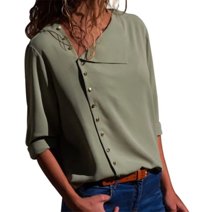 

CUHAKCI New Arrival Women Blouse Long Sleeve Fashion Shirt Spring Autumn Office Ladies Blouses Work Black Tops S-XXL, Black,gray,green,pink,white,yellow,navy blue