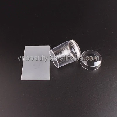 

stamping nail art supplies 40mm big size transparent jelly Nail art stamper, Transperent;clear