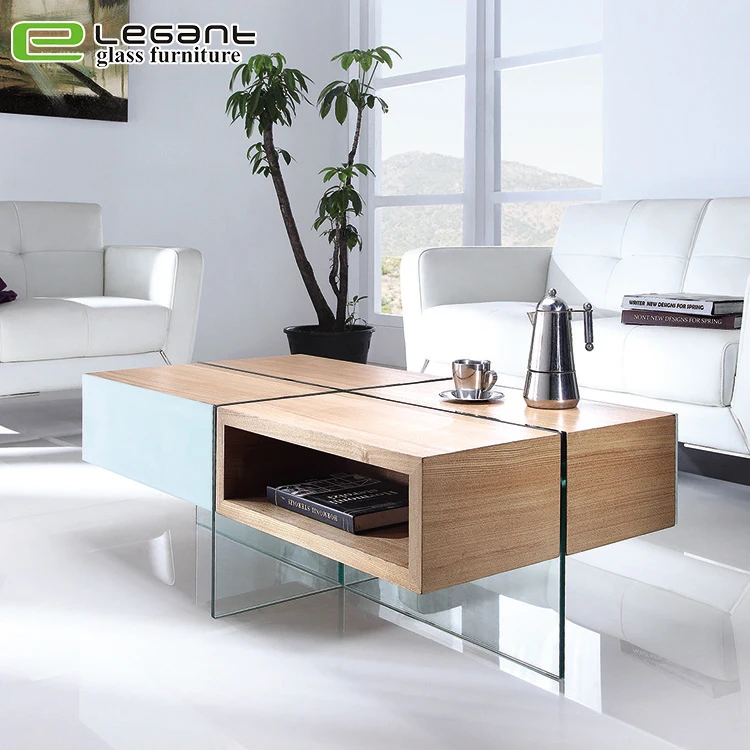 Simple style stainless steel frame tempered glass center coffee table