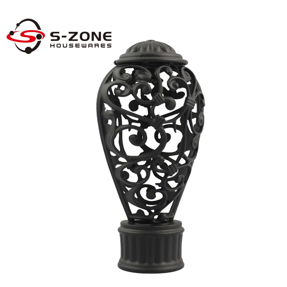 

Iron Curtain Rod Finials Curtain End Caps of Window Curtain Rod Accessories