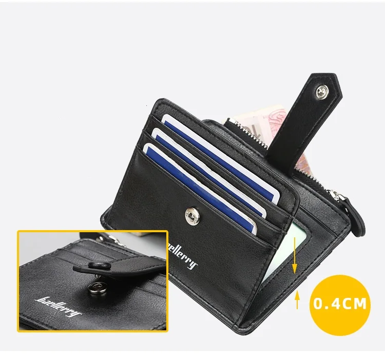 
baellerry 2019 new PU leather Card Holder For Men With Hasp,Male Short Coin Purse wallet 