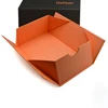 Wholesale custom print socks orange rectangle flat folding gift paper box