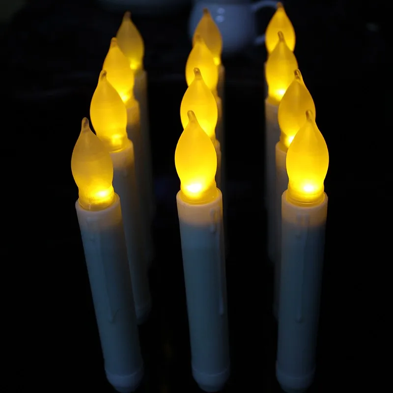 Yellow Mini Battery Operated Wax Dipped White Flickering Flameless