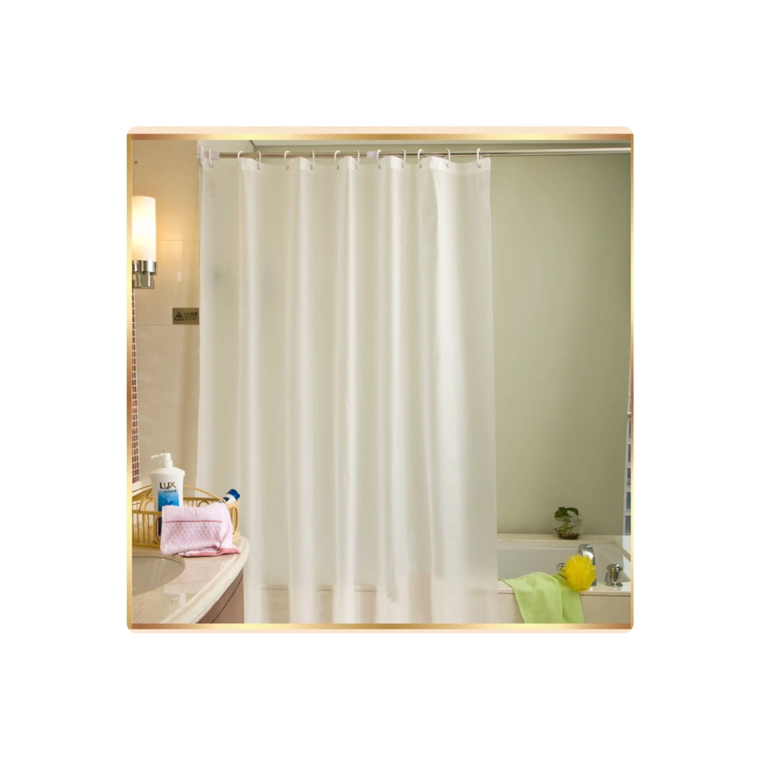 
Peva Waterproof Mildew Shower Curtain High Quality, White Thick Opaque Solid Color Simple Style Shower Curtain/  (62209901282)