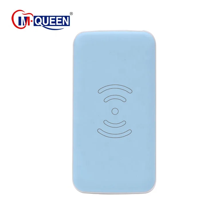 

Chinese suppliers high quality fashion style plastic material 10000mah qi wireless power bank, Black/white/blue/pink