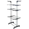 Ceiling laundry hanger stand two layers foldable clothes drying rack