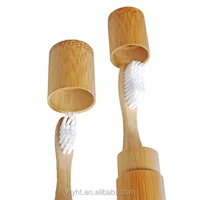 

New bamboo toothbrush biodegradable OEM bamboo handle charcoal brush with holder