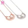 wholesale silver jewelry 925 sterling silver sun moon and star pendant necklace