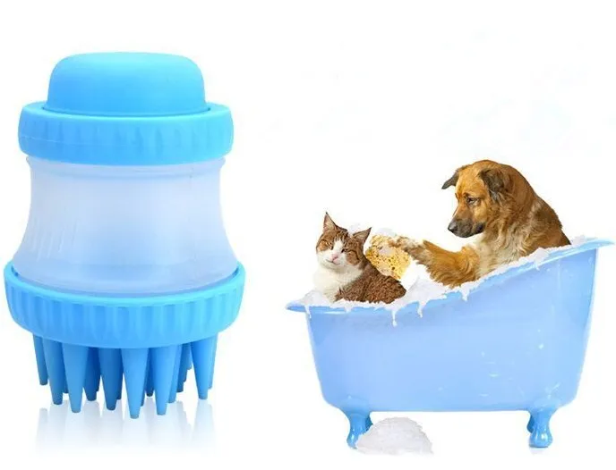 New Pet Shampoo Dispenser Bathing Brush,Dog Massage Brush For Pets,Silicone Bristle Brush Buy