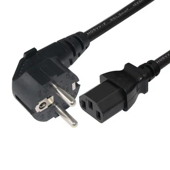 CEE7/7 European Angled Schuko power cord plug to IEC 320 C13 mains cable leads with Europe Euro EU German approval