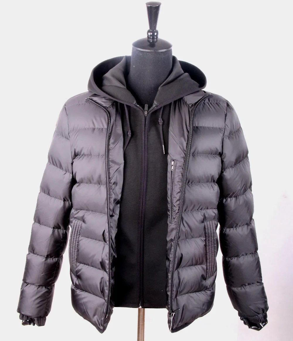 custom fashion winter mens down feather jacket with hood 2016