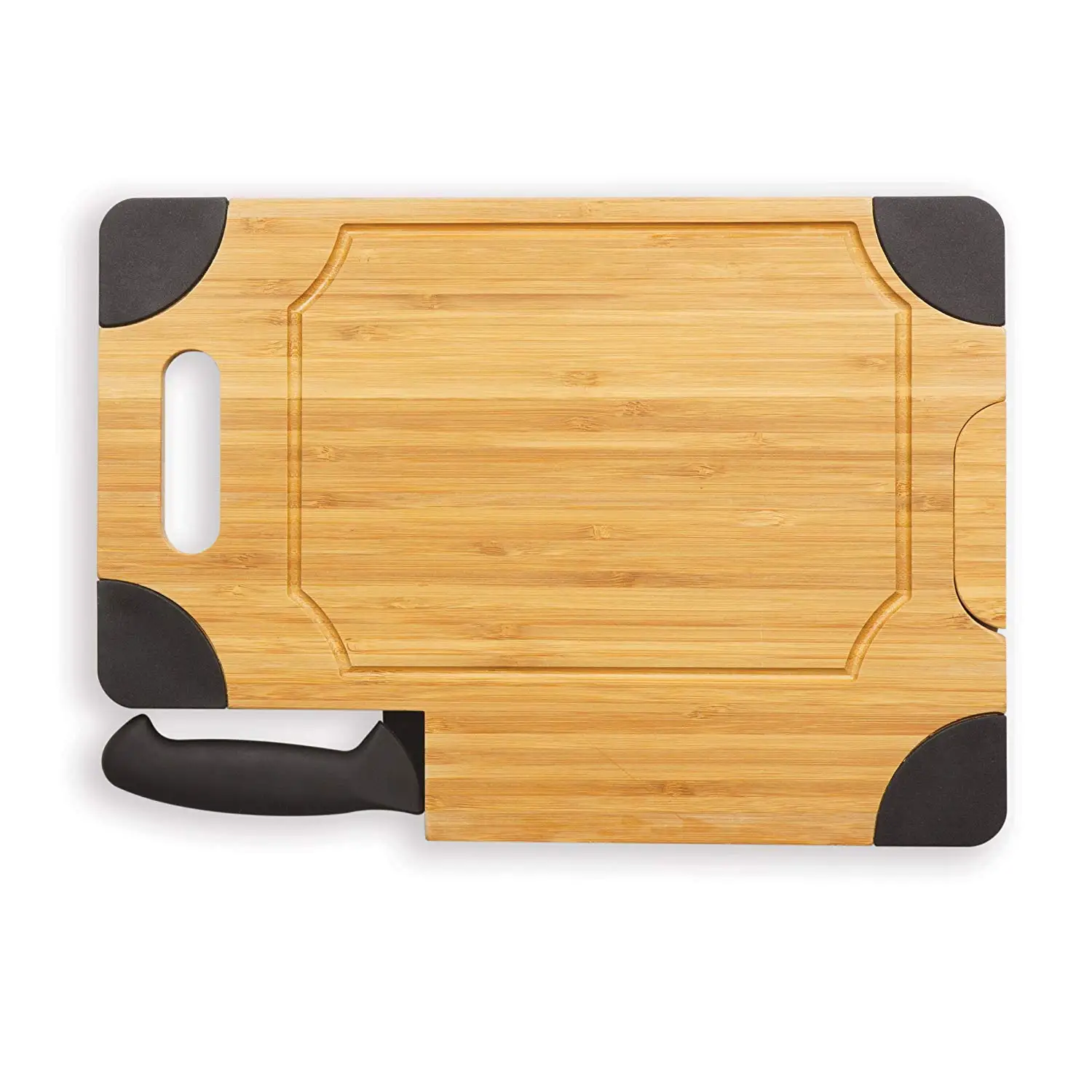 Well Priced Laser Cutting Board Knife Block Set With House Shaped