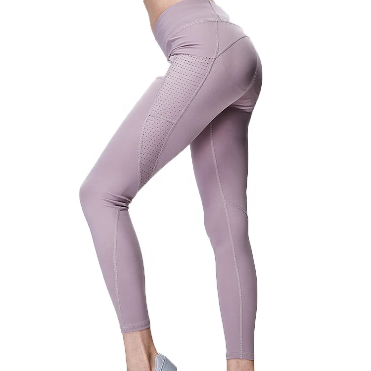 

Wholesale Custom High Waist Seamless Hollow Out Patchwork Yoga Leggings With Pocket, As picture or customized