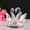 double crystal swan wedding favor