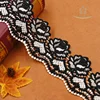black and white double color lace border chemical trim 6.5cm width for dress belt