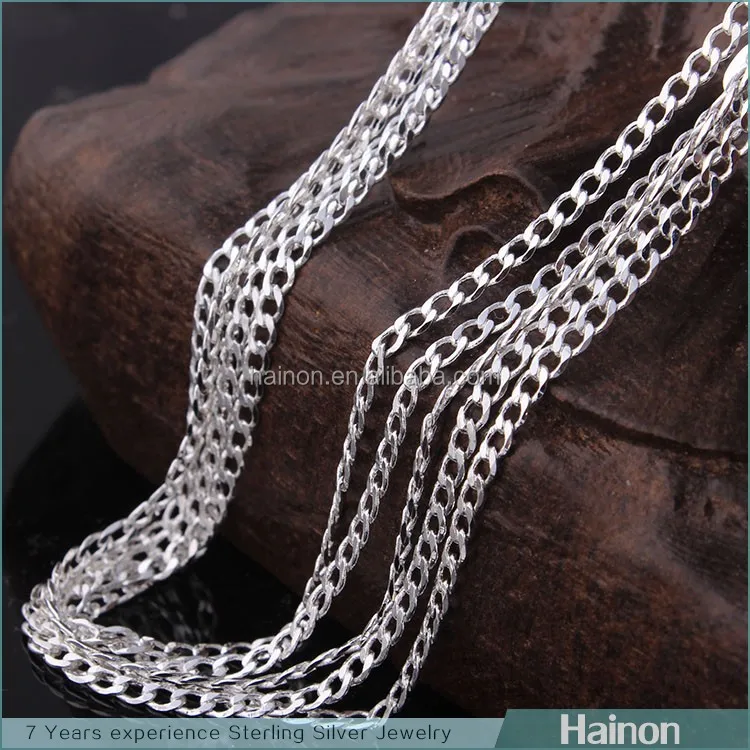 wholesale silver chain stamped 925 stock for 16 18 20 22 24 26 28 30 inch factory price
