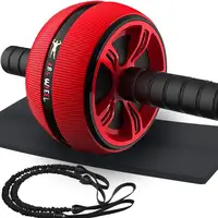 

AB Wheel Roller with resistance bands Fitness Equipment Workout Ab Strength Training
