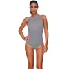 Wholesale High Neck Black And White Women Swimsuit Plus