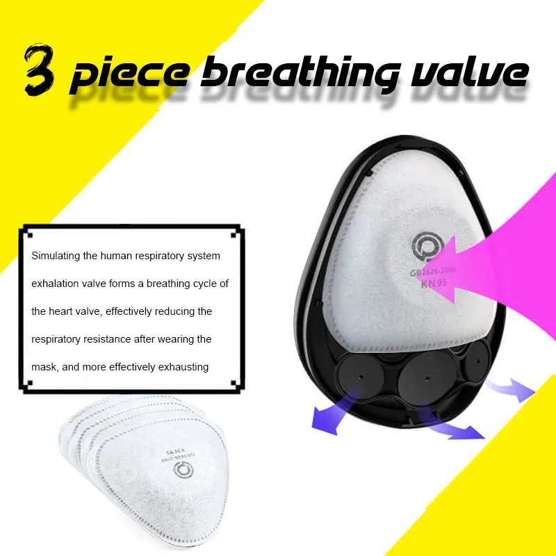 

Respiratory Dust Mask Upgraded Version Men/Women Anti-fog Haze Dust Pm2.5 Pollen 3D Interchangeable half mask