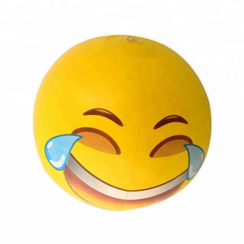 Nouveau Mignon Emoji Smiley D'expression de Visage Enfants Adultes InflatableToy Ballon de Plage Cadeau AD1173
