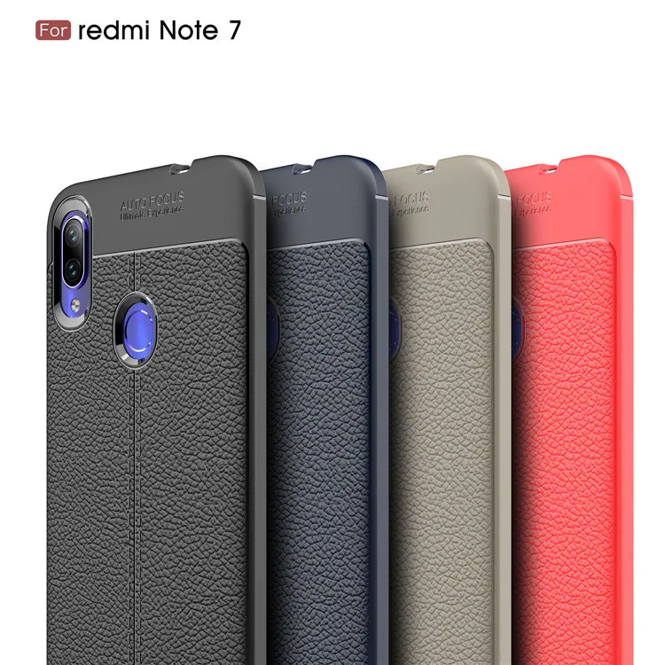 Hot Sell Litchi pattern Soft Tpu case for Redmi Note 7