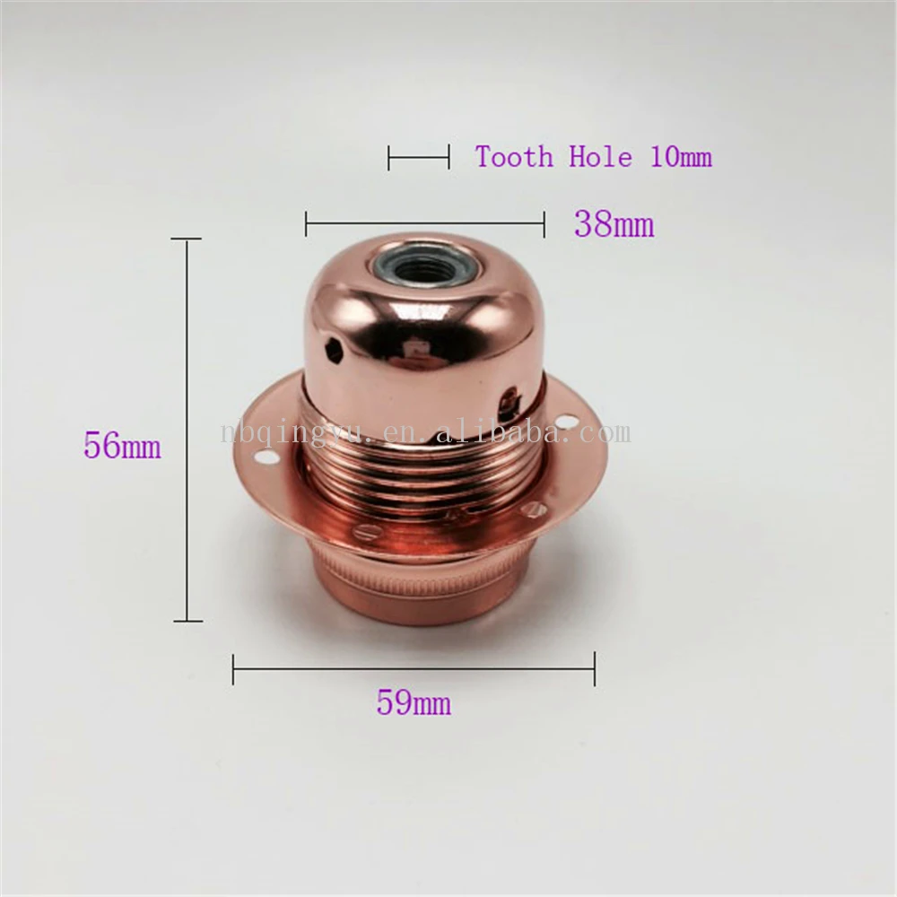 Rose Gold Edison E27 Lamp Holder Metal Alloy Standard Threaded Plating