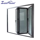 Australia&amp;USA standard aluminum bifolding door with blind roller shutter