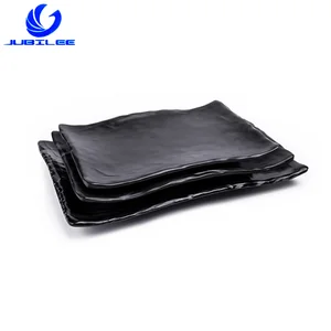 Image of Wholesale Restaurant Dinnerwares Japanese Dumb Black Custom Melamine Sushi Plate