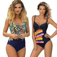 

Vintage One Piece Swimsuit 2019 Swimwear Women Push Up Monokini Bodysuit Female Plus Size Beachwear Retro Bathing Suit JSN104