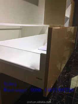 Champagne Blum Tandem Box Drawers Glossy Wooden Kitchen Cabinets