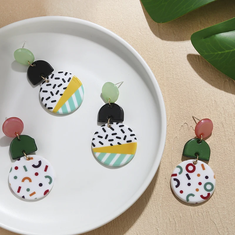 

2019 Designs Women Jewelry Wholesale circle Acrylic Earrings Fashion Earring