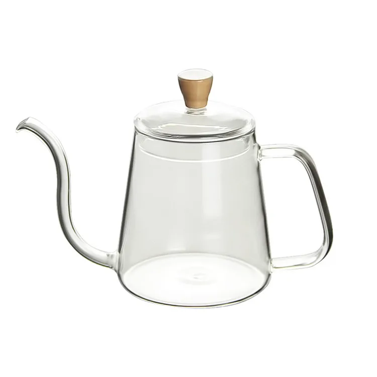 

Hot Sale High Borosilicate Heat Resistant 600ml Glass Coffee Milk Tea Pot with Handle for Custom Handmade Glass Coffee Pot, Transparent