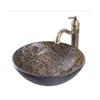 table top glass wash basin/glass basin temper and faucet used in bathroom