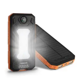 Portable Solar Power Bank LED Light