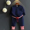 Kids Girls And Boys Boutique Two Colors Cotton Sport Clothing Sets For Fall