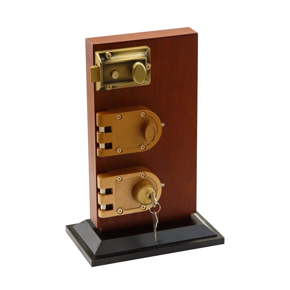 Antique Jimmy Proof Security Brass Deadbolt Rim Nightlatch Lock