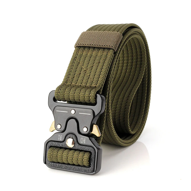 
OEM fabric nylon waist alloy buckles military belt fashion custom designer fabric mens tactical belt 