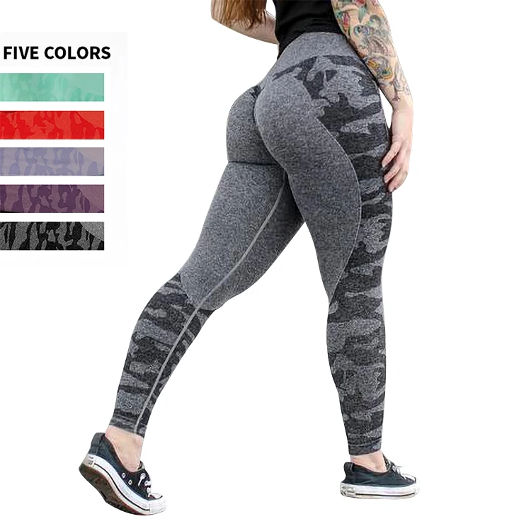 

INYoga 2019 Fitness Sports Camo Seamless Leggings Women Booty Scrunch Leggings Camo Yoga Pants