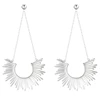 E-945 xuping fan shaped stainless steel earrings, plain smooth surface polished simple earring