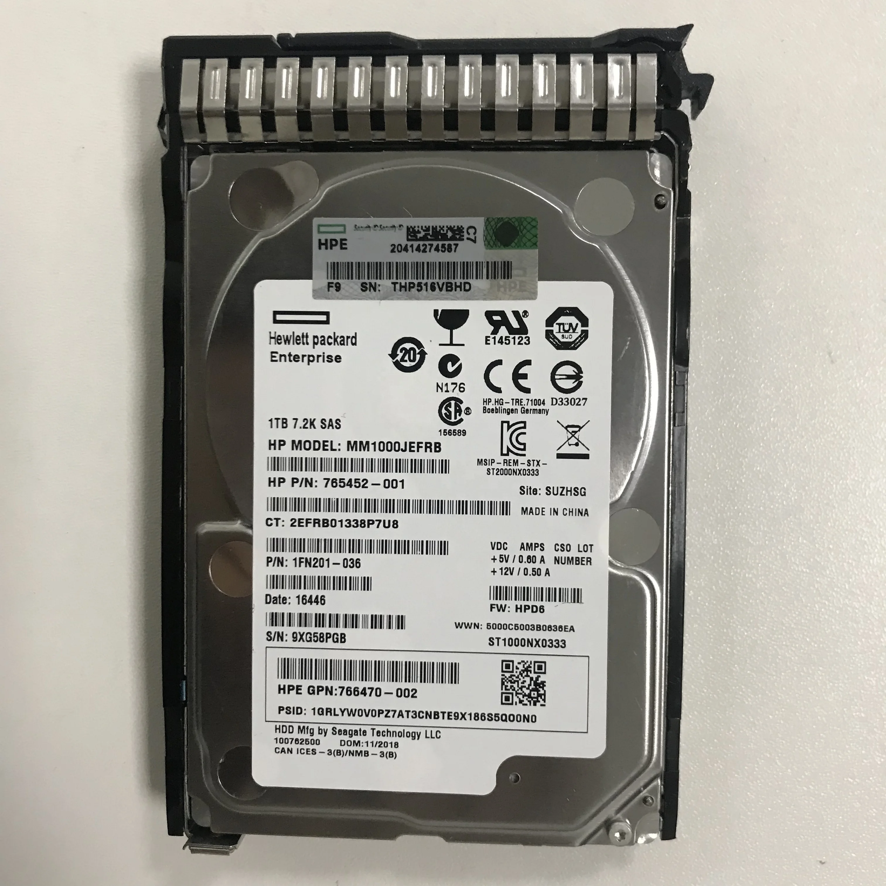 832514-B21  832984-001 1TB  12G  7.2K  SAS  2.5inch  HDD Hard Disk