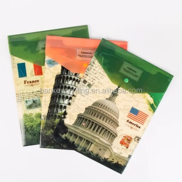 Travel Around World Series Plastic A4 File Document Folder Bag Buy Pp