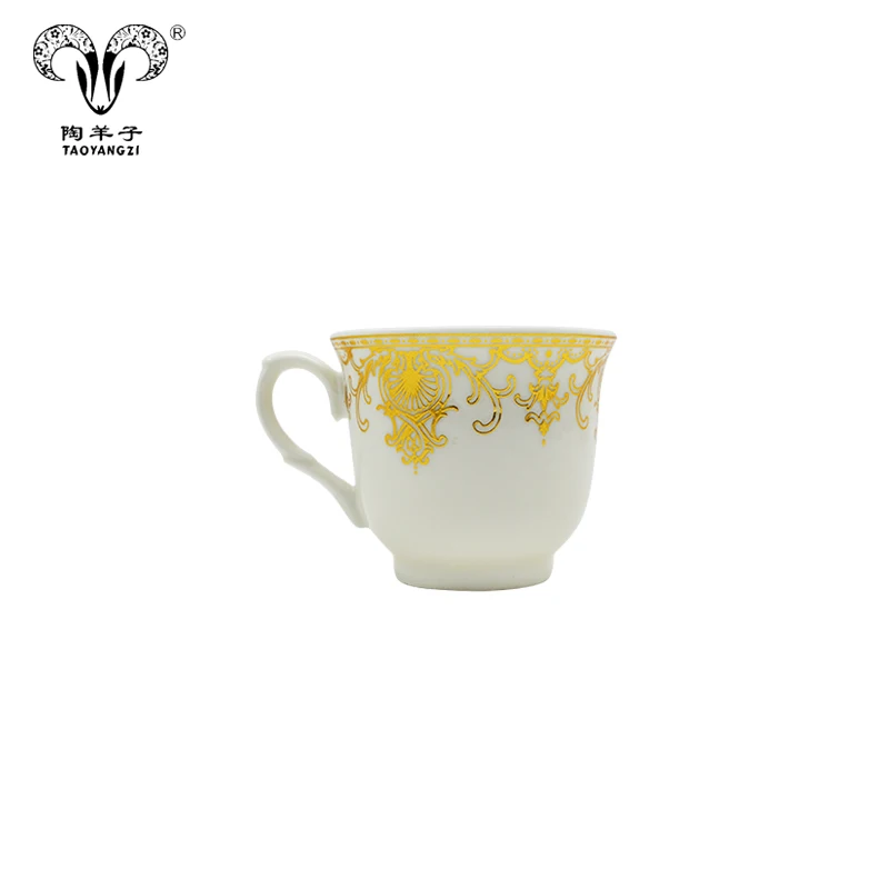 
Gold cups and saucers wholesale gold plated arabic tea cup set ceramic coffee cup saucer set 