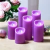 Wholesale Romantic Flameless Battery Wax Swing Purple Violet LED Candles Light