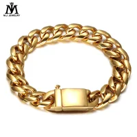 

316 L Stainless Steel 18 K Gold Plated Box Clasp Men Bracelet