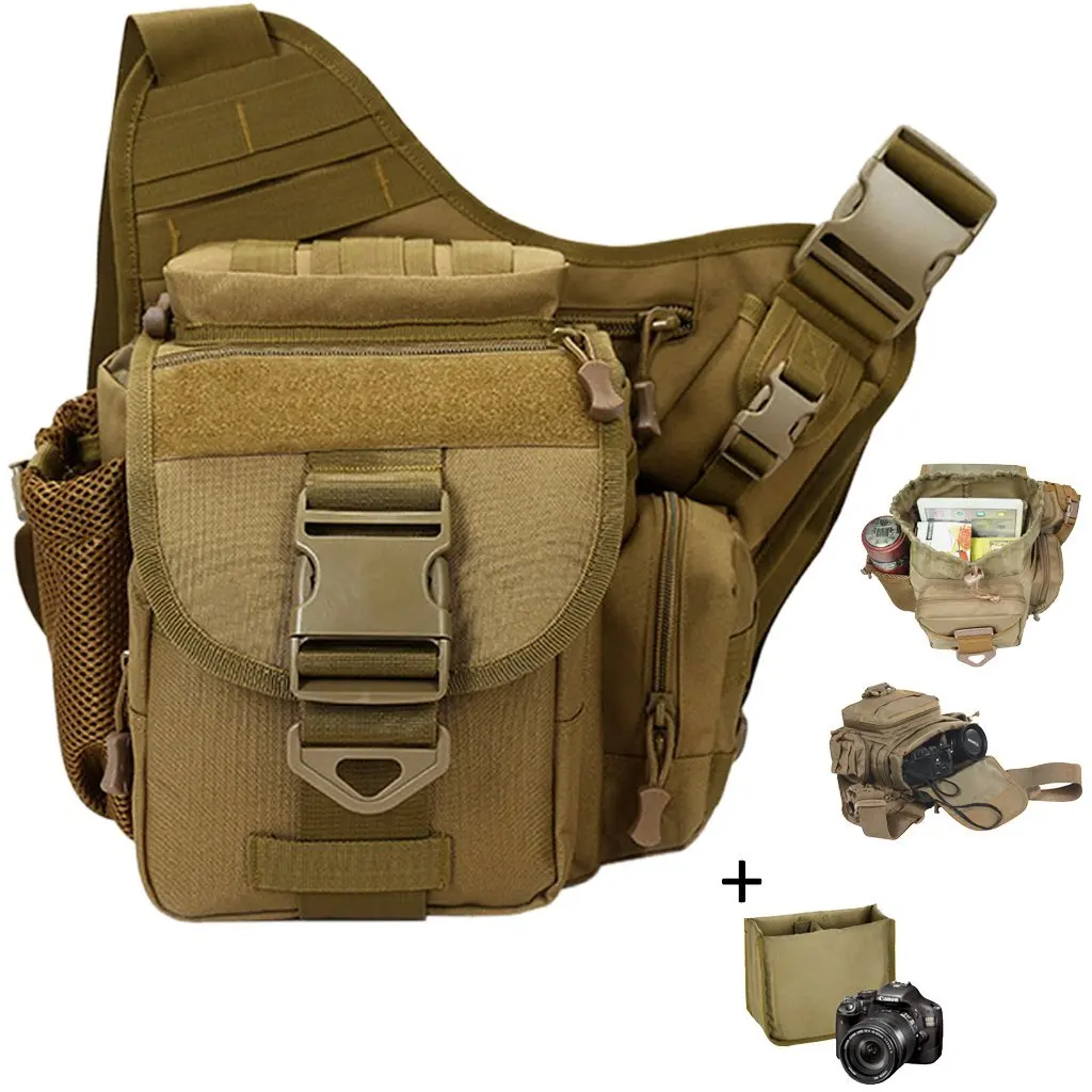 Buy Camera Shoulder Bag, Qcute Waterproof Multi-functional Tactical ...