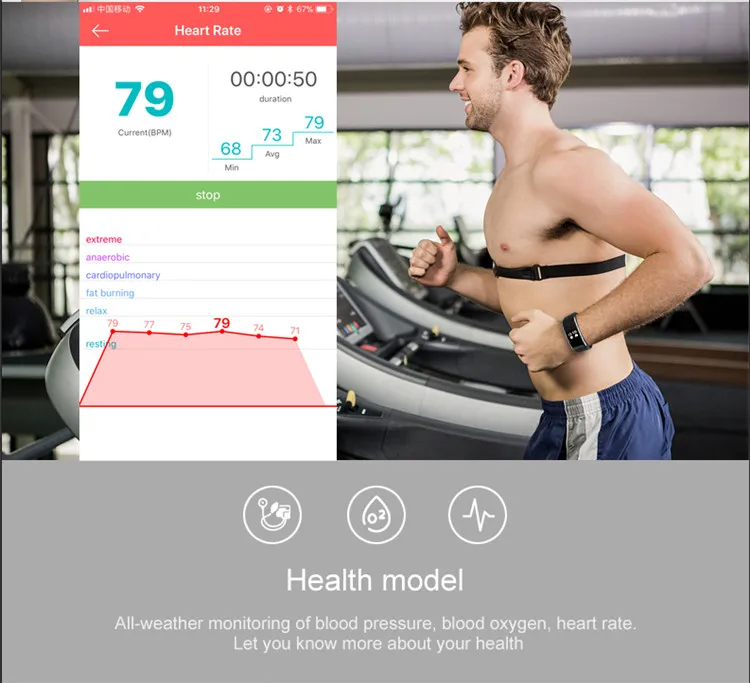 XINGDOZ pet activity fitness tracker smart bracelet blood pressure pedometer band