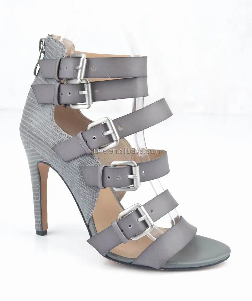 Buy in Bulk new fasion burnish straps sandal, high heel buckles sandal
for lady 2015